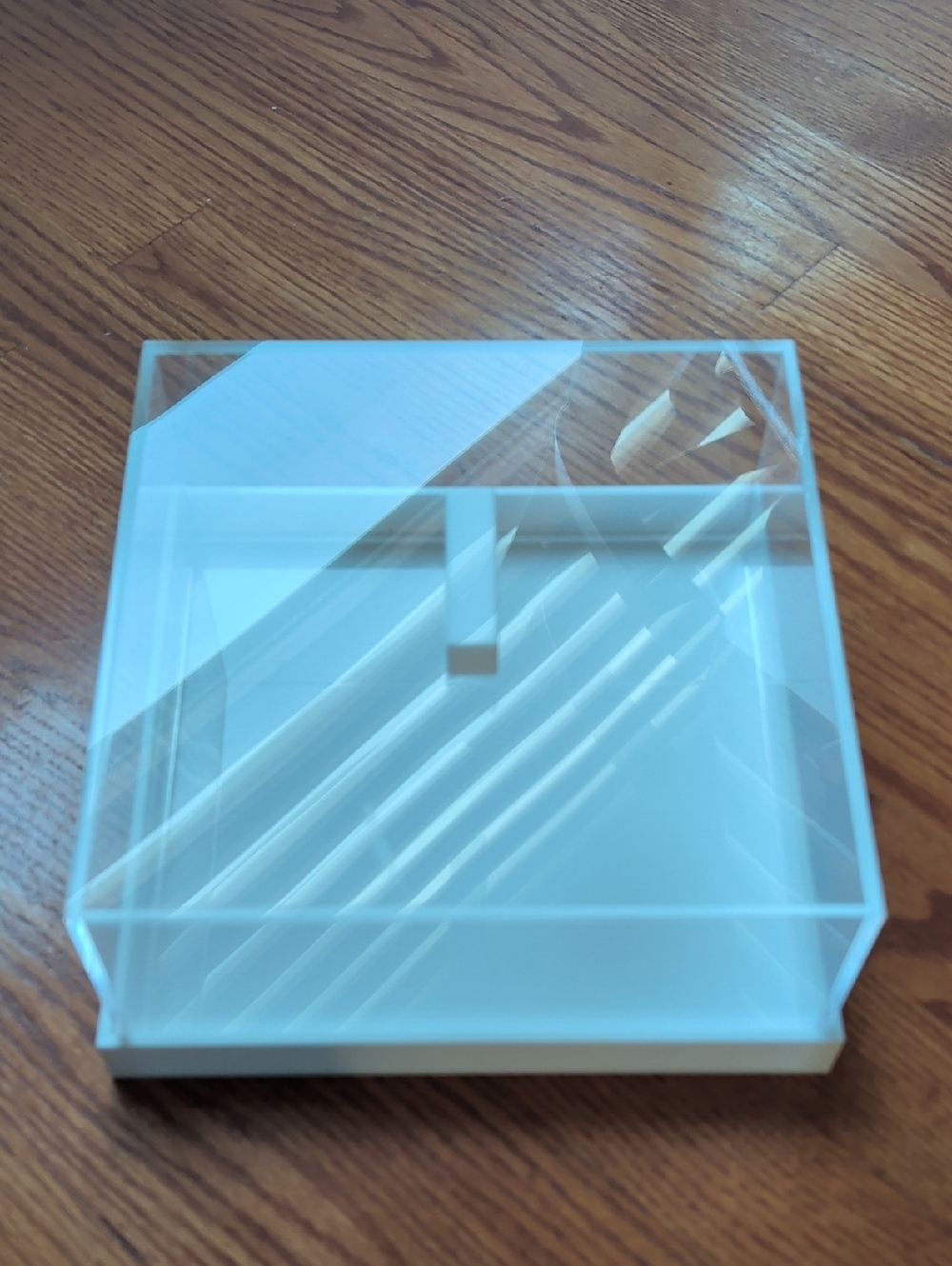 Clear Acrylic Cake Display Box - White Base